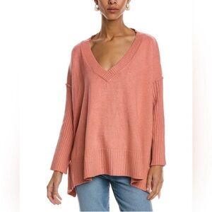 FREE PEOPLE Orion Tunic Oversized Sweater Lightest Rose Size M NEW